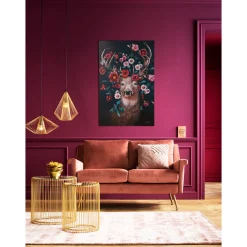 KARE Design Tableau Sur Toile Deer In Flower 90X140Cm Outlet