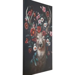 KARE Design Tableau Sur Toile Deer In Flower 90X140Cm Outlet