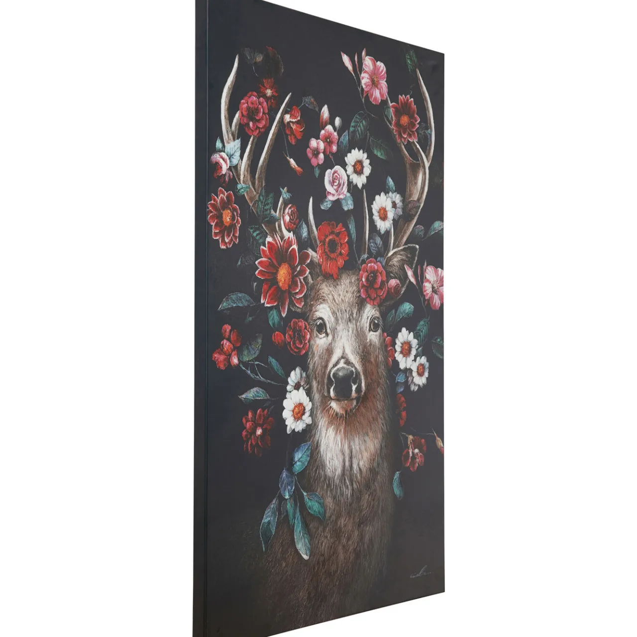 KARE Design Tableau Sur Toile Deer In Flower 90X140Cm Outlet