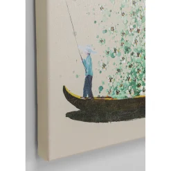 KARE Design Tableau Sur Toile Flower Boat Beige Vert 80X100Cm Sale