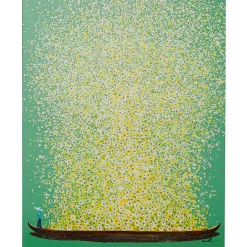 KARE Design Tableau Sur Toile Flower Boat Vert Jaune 80X100Cm Online
