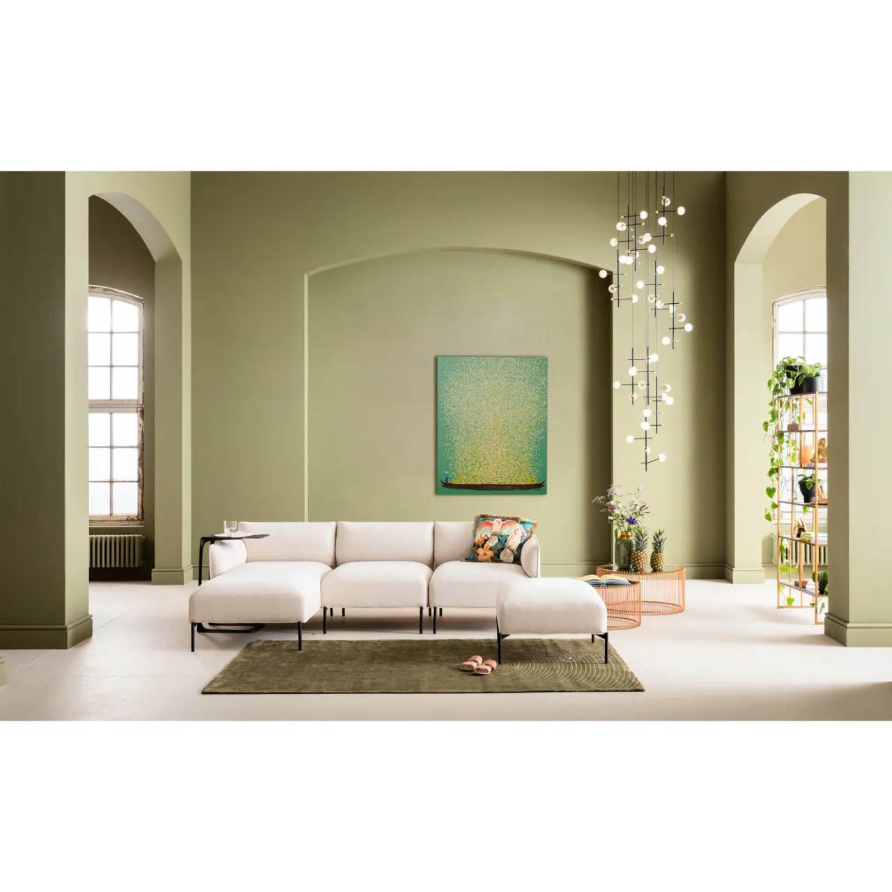 KARE Design Tableau Sur Toile Flower Boat Vert Jaune 80X100Cm Online