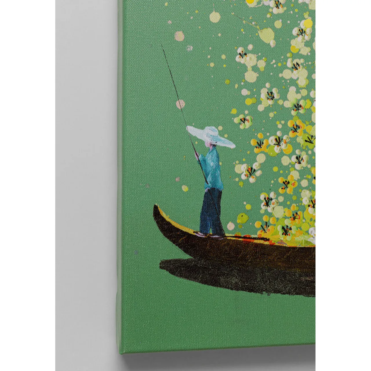 KARE Design Tableau Sur Toile Flower Boat Vert Jaune 80X100Cm Online