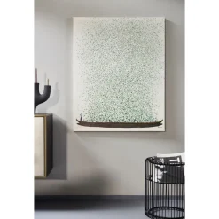 KARE Design Tableau Sur Toile Flower Boat Beige Vert 120X160Cm New