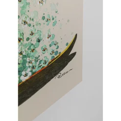 KARE Design Tableau Sur Toile Flower Boat Beige Vert 120X160Cm New