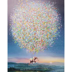 KARE Design Tableau Sur Toile Flying Elephant At Night 120X160 Sale