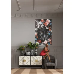 KARE Design Tableau Sur Toile Night Leo In Flower 90X140Cm Discount