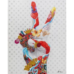 KARE Design Tableau Sur Toile Peace Sign 90X120Cm New