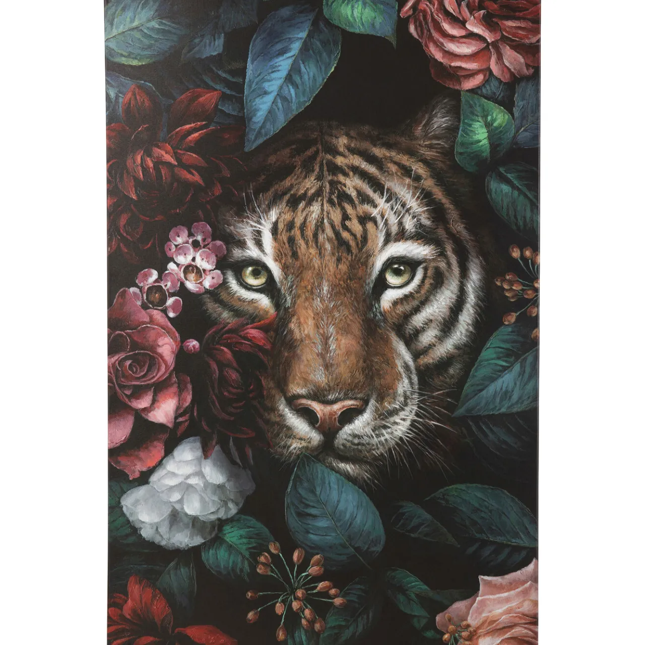 KARE Design Tableau Sur Toile Tiger In Flower 90X140Cm New