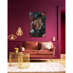 KARE Design Tableau Sur Toile Tiger In Flower 90X140Cm New