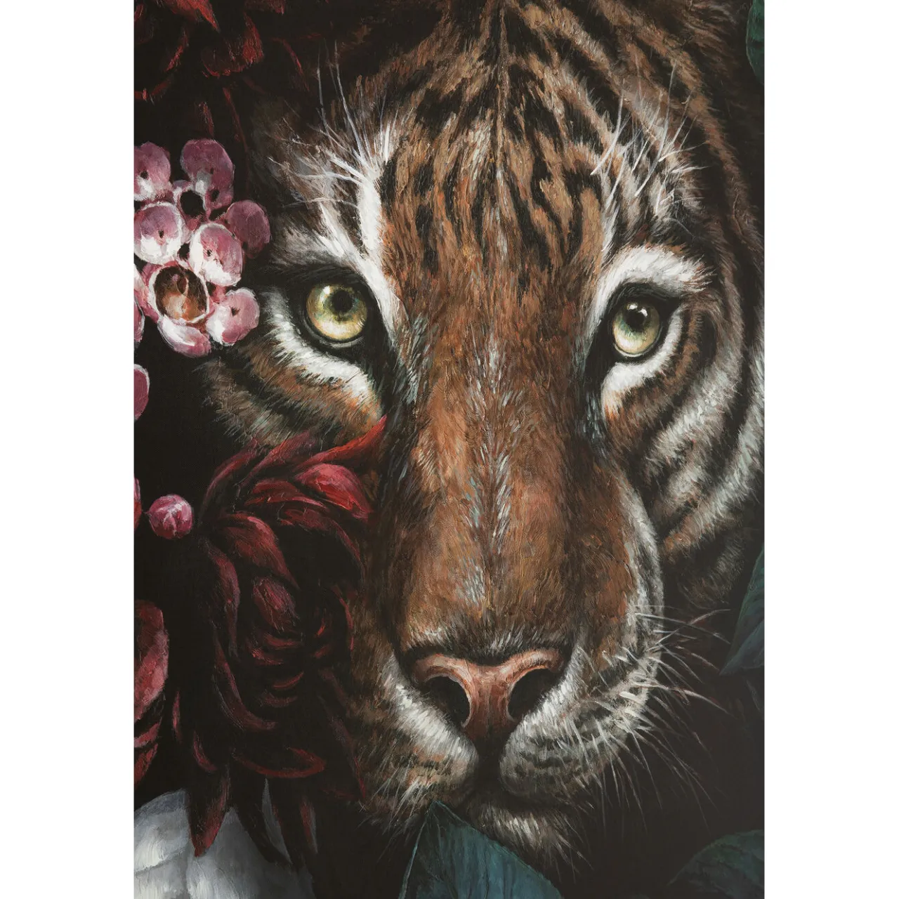 KARE Design Tableau Sur Toile Tiger In Flower 90X140Cm New