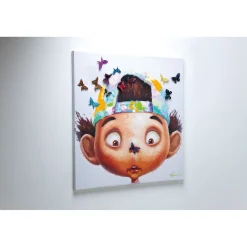 KARE Design Tableau Touched Boy With Butterflies 100X100Cm Outlet