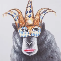 KARE Design Tableau Touched Carnival Monkey 70X70Cm Clearance