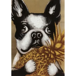 KARE Design Tableau Touched Dog With Pineapple 80X80Cm Hot