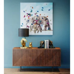 KARE Design Tableau Touched Elefants With Butterflies 120X120 Hot