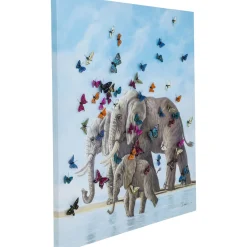 KARE Design Tableau Touched Elefants With Butterflies 120X120 Hot