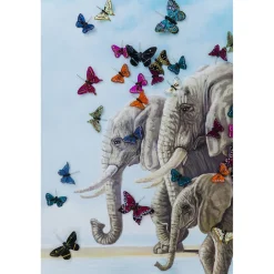 KARE Design Tableau Touched Elefants With Butterflies 120X120 Hot