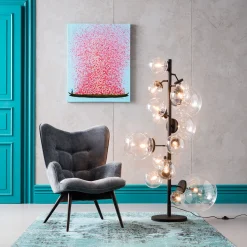 KARE Design Tableau Touched Flower Boat Bleu-Fuchsia 80X100Cm Sale