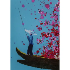KARE Design Tableau Touched Flower Boat Bleu-Fuchsia 120X160Cm Online