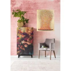 KARE Design Tableau Touched Flower Boat Dore-Rouge 80X100Cm Online