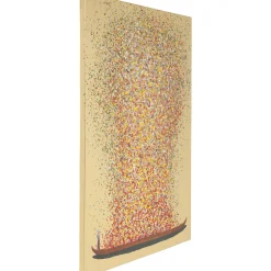 KARE Design Tableau Touched Flower Boat Dore-Rouge 80X100Cm Online