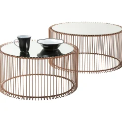 KARE Design Tables Basses Wire Cuivre (Set De 2) Sale