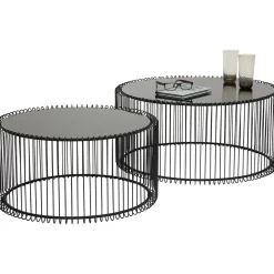 KARE Design Tables Basses Wire Noir (Set De 2) Online