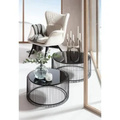 KARE Design Tables Basses Wire Noir (Set De 2) Online