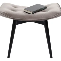 KARE Design Tabouret Black Vicky Velours Gris 46X59Cm Hot