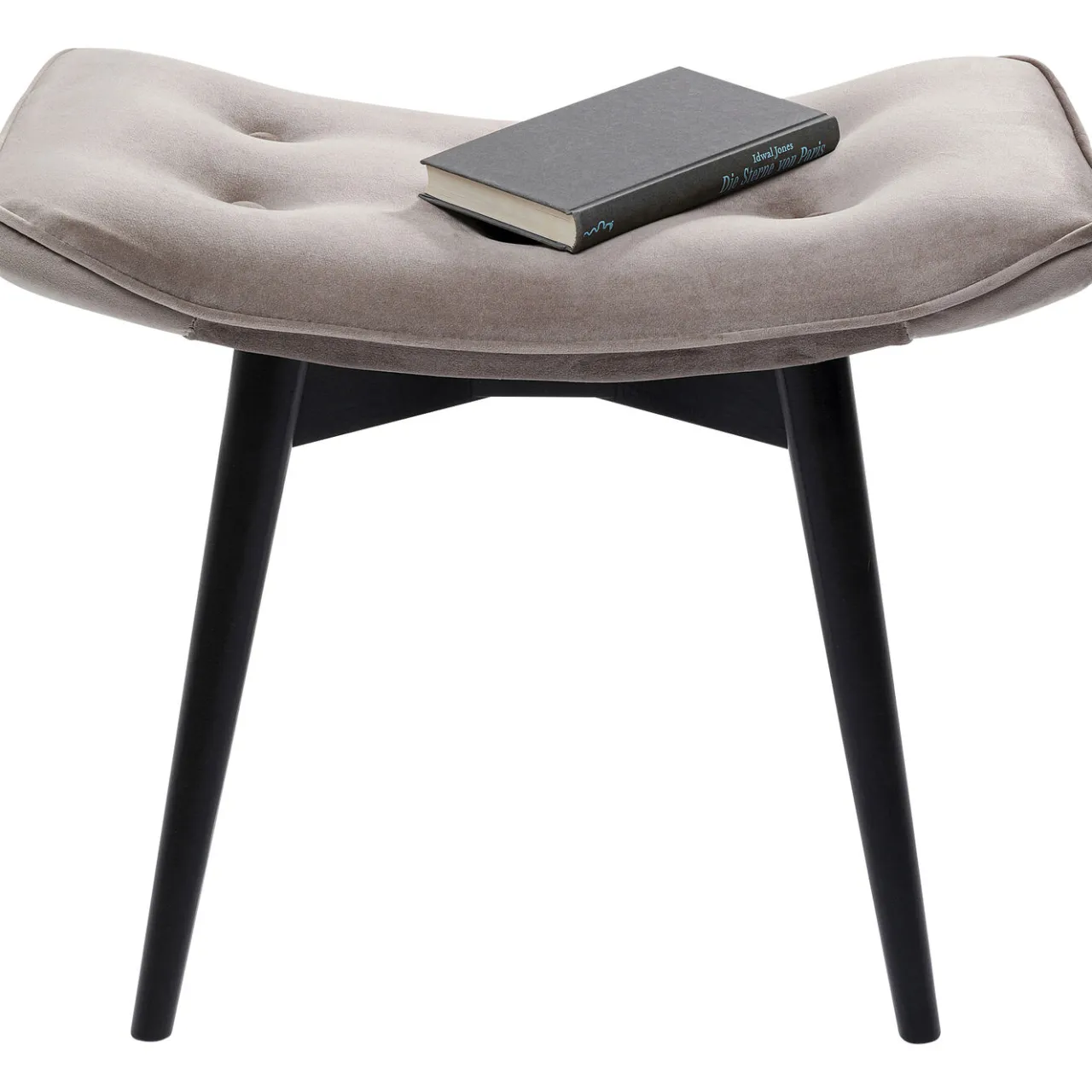 KARE Design Tabouret Black Vicky Velours Gris 46X59Cm Hot