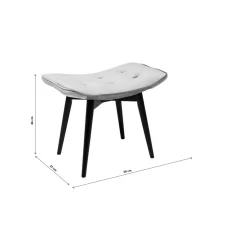 KARE Design Tabouret Black Vicky Velours Gris 46X59Cm Hot