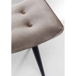 KARE Design Tabouret Black Vicky Velours Gris 46X59Cm Hot
