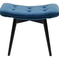 KARE Design Tabouret Black Vicky Velours Bleu Petrole 59X37Cm Outlet