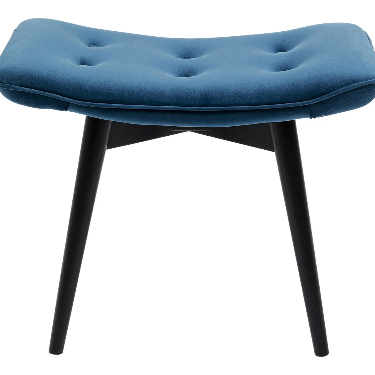 KARE Design Tabouret Black Vicky Velours Bleu Petrole 59X37Cm Outlet