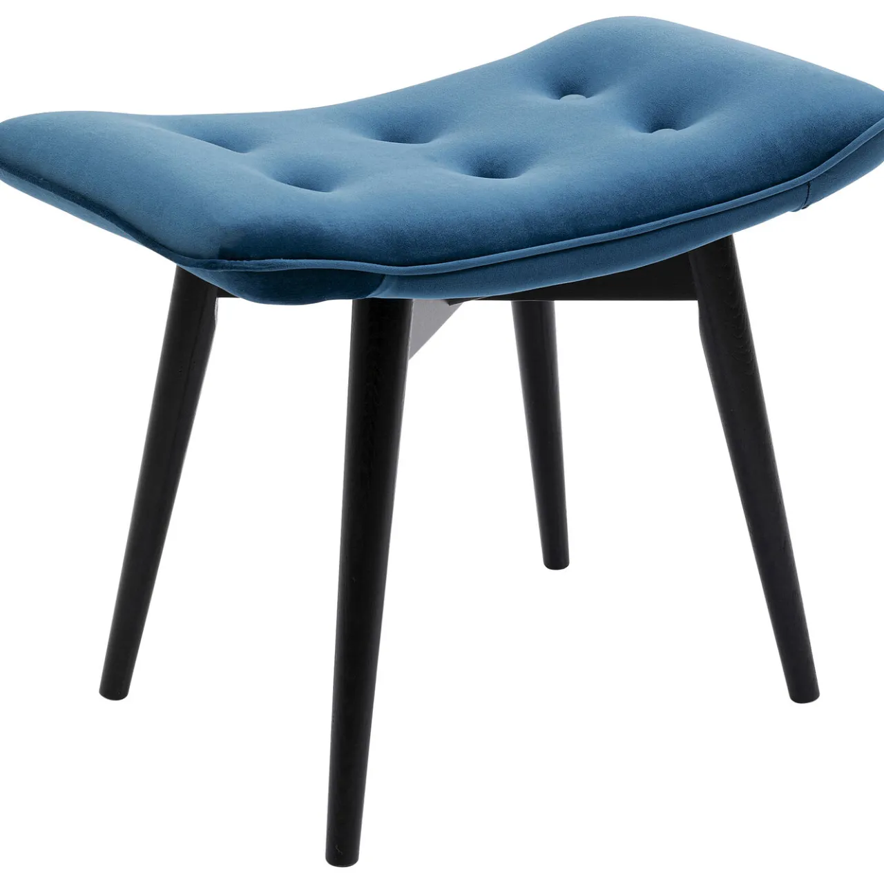 KARE Design Tabouret Black Vicky Velours Bleu Petrole 59X37Cm Outlet