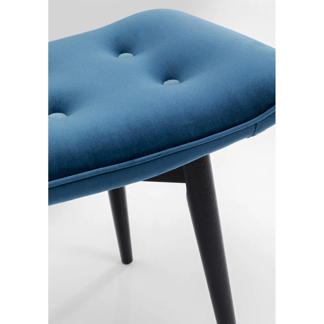 KARE Design Tabouret Black Vicky Velours Bleu Petrole 59X37Cm Outlet