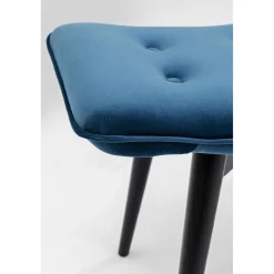 KARE Design Tabouret Black Vicky Velours Bleu Petrole 59X37Cm Outlet