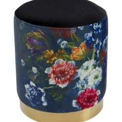 KARE Design Tabouret Cherry Flower Noir Laiton O32Cm Best