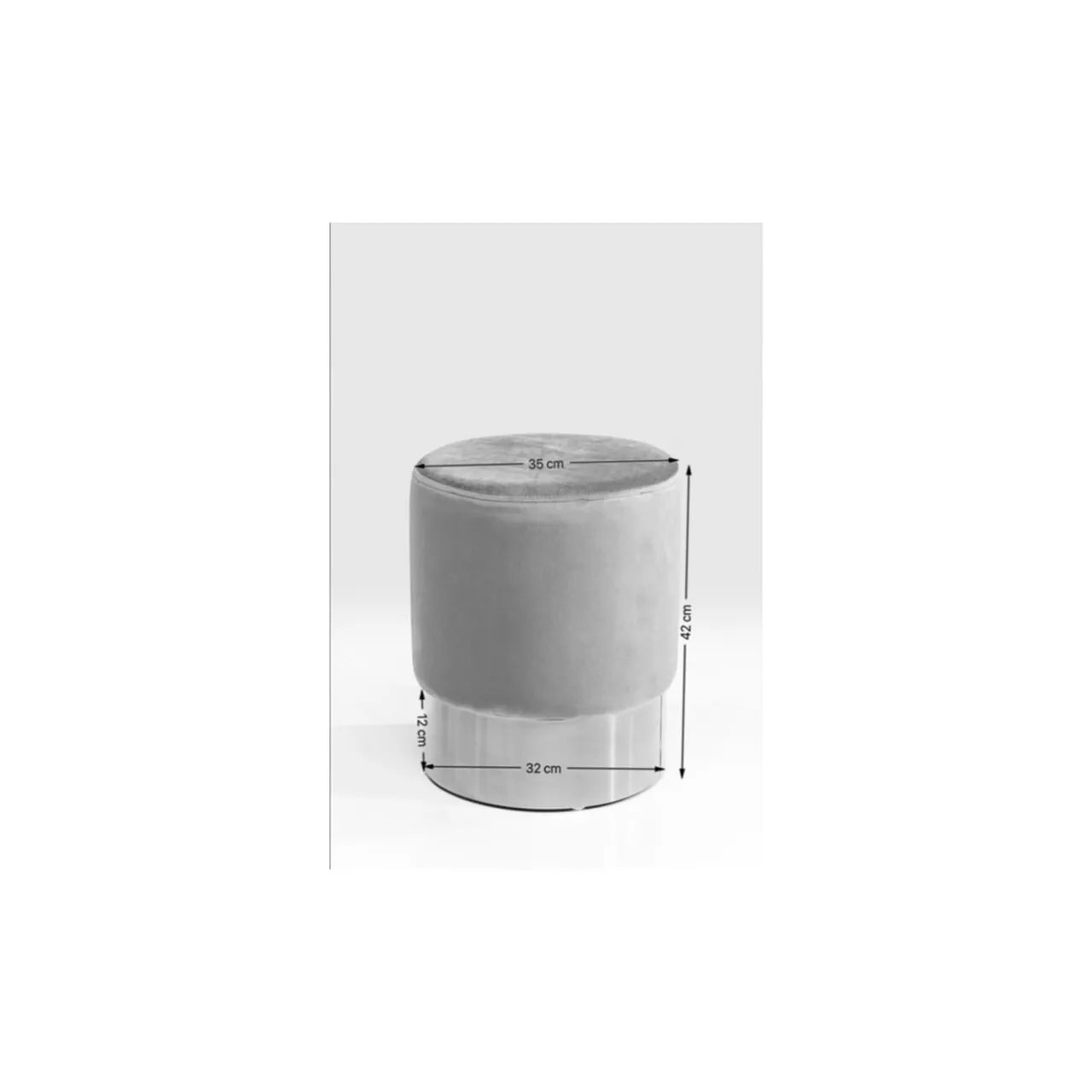 KARE Design Tabouret Cherry Gris Clair Silver O35Cm Discount